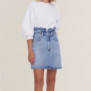 AGOLDE - lettuce skirt in “revival blue”